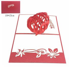 1pcs 3D Pop Up Greeting Cards With Envelope Laser Cut Post Card For Birthday Christmas Valentine' Day Party Wedding Decoration