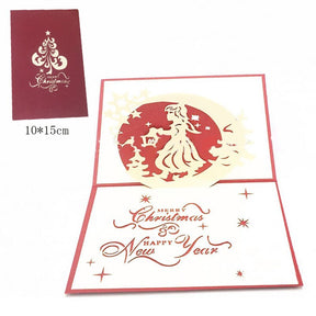 1pcs 3D Pop Up Greeting Cards With Envelope Laser Cut Post Card For Birthday Christmas Valentine' Day Party Wedding Decoration