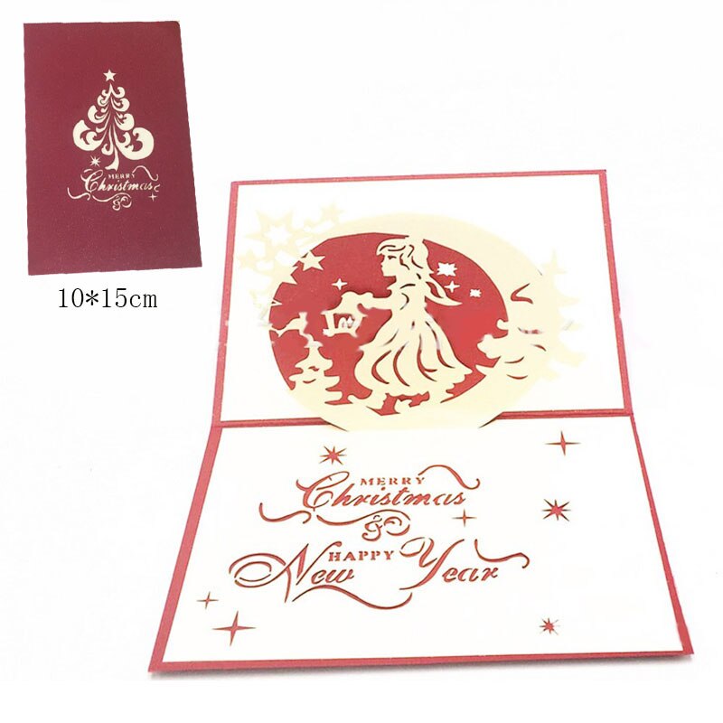 1pcs 3D Pop Up Greeting Cards With Envelope Laser Cut Post Card For Birthday Christmas Valentine' Day Party Wedding Decoration