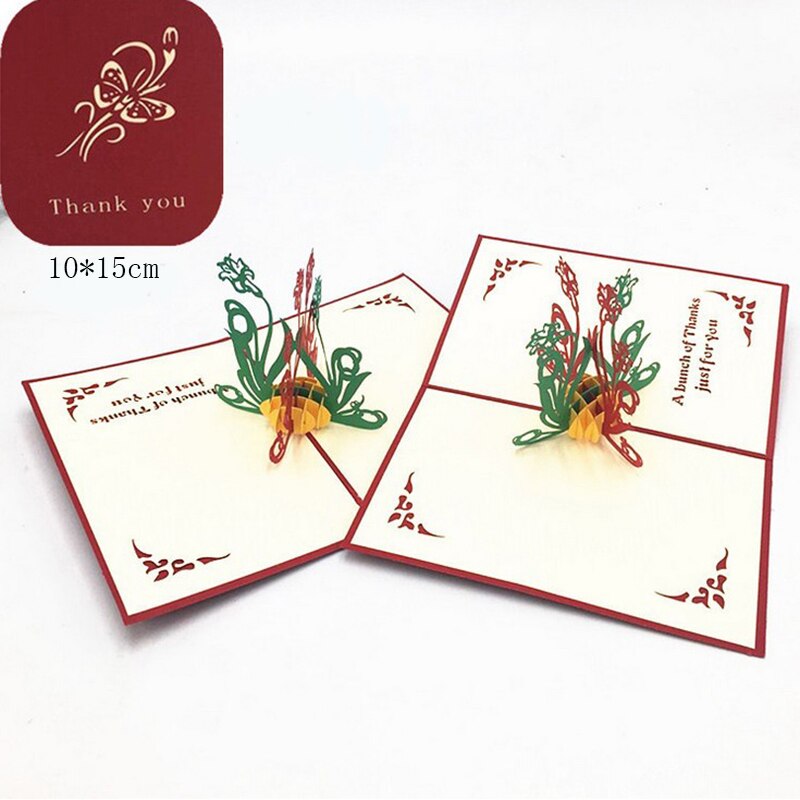 1pcs 3D Pop Up Greeting Cards With Envelope Laser Cut Post Card For Birthday Christmas Valentine' Day Party Wedding Decoration