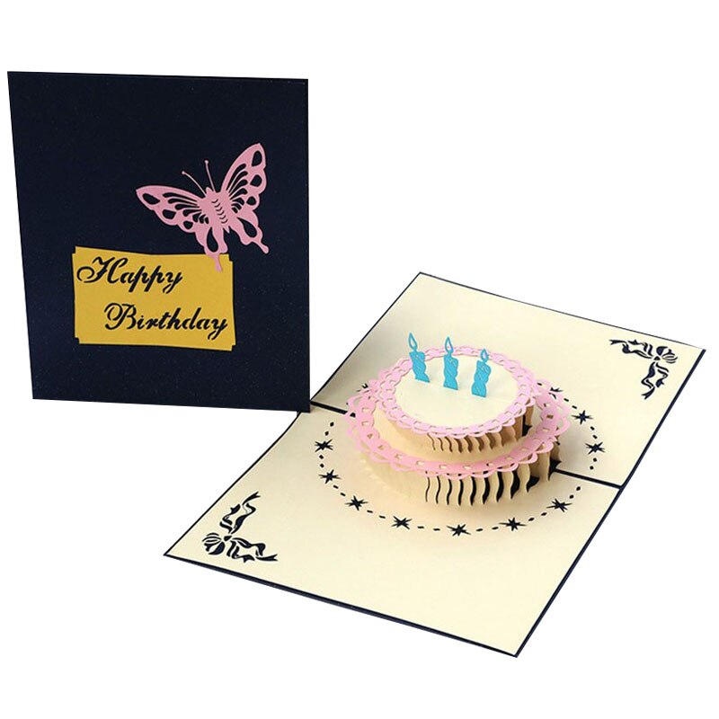 1pcs 3D Pop Up Greeting Cards With Envelope Laser Cut Post Card For Birthday Christmas Valentine' Day Party Wedding Decoration