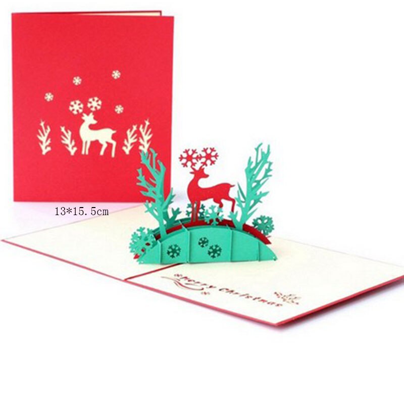 1pcs 3D Pop Up Greeting Cards With Envelope Laser Cut Post Card For Birthday Christmas Valentine' Day Party Wedding Decoration