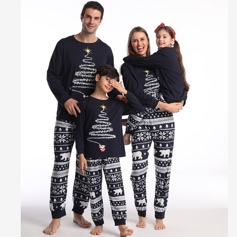 2022 Couples Christmas Family Matching Pajamas Set Red Santa Mother Kids Clothes Christmas Pajamas For Family Clothing Set