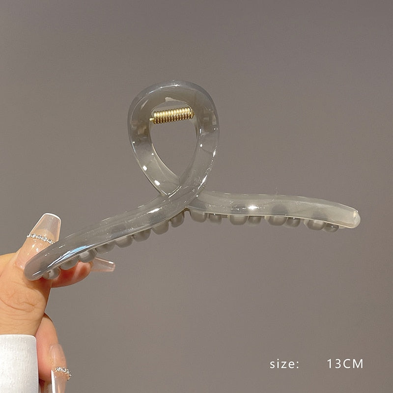 2022 Hair Claw Clip for Women Girl Plastic Transparent Large Hair Claw Clip Crab Women's Gig Clips Claws Girl Hair Accessories