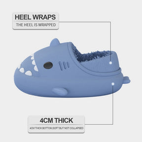 2022 Hot Cartoon Shark Cotton Slippers Adults Kids Warm Winter Cute Shoes Parents Children Waterproof Indoor Outdoor Plush Soft