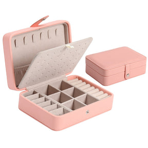 2022 Jewelry Box PU Leather Jewellery Storage Earring Boxes Packaging Storage Display Case Organizer for Home Travel Girl Gift
