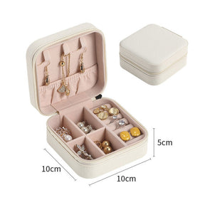 2022 Jewelry Box PU Leather Jewellery Storage Earring Boxes Packaging Storage Display Case Organizer for Home Travel Girl Gift