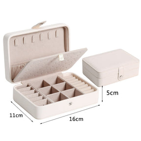 2022 Jewelry Organizer Display Travel Jewellery Case Boxes Travel Portable Jewelry Box Leather Storage Organizer Earring Holder