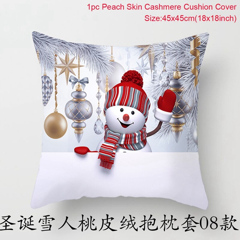 2022 Merry Christmas Cushion Cover Christmas Decorations for Home Christmas Ornaments Xmas Navidad Gifts Happy New Year 2023