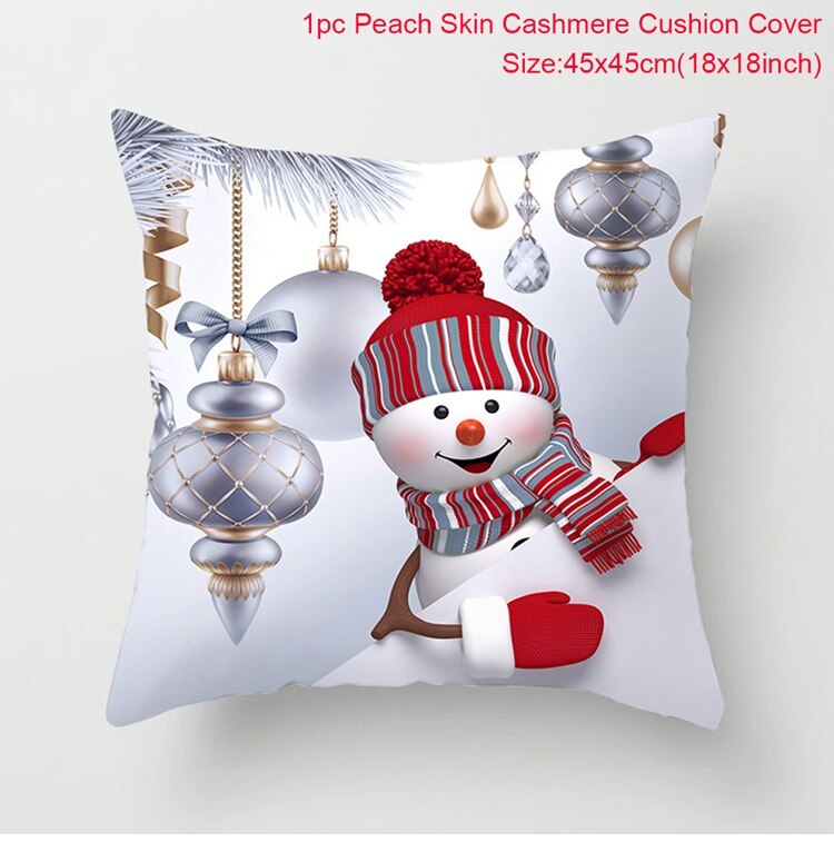 2022 Merry Christmas Cushion Cover Christmas Decorations for Home Christmas Ornaments Xmas Navidad Gifts Happy New Year 2023