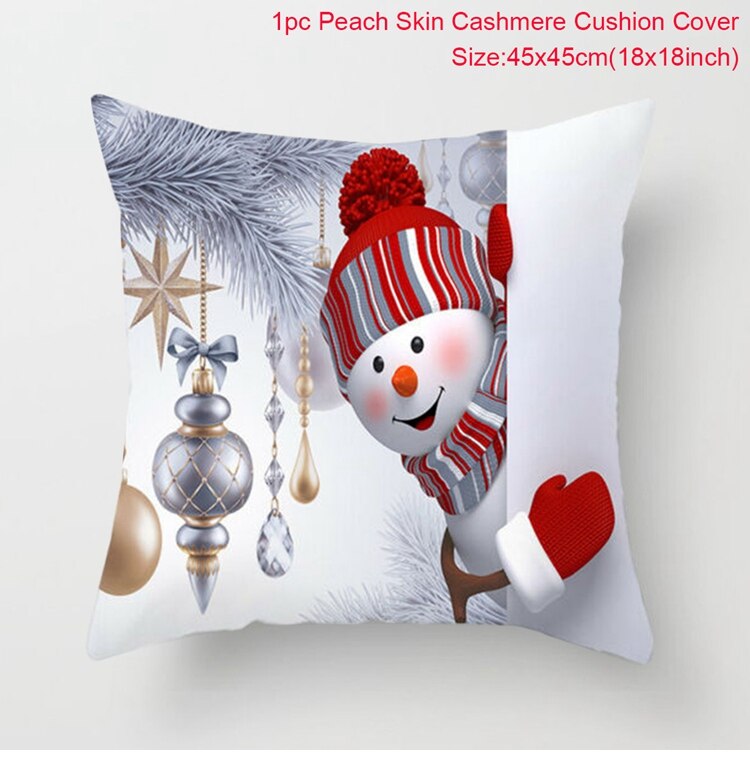 2022 Merry Christmas Cushion Cover Christmas Decorations for Home Christmas Ornaments Xmas Navidad Gifts Happy New Year 2023