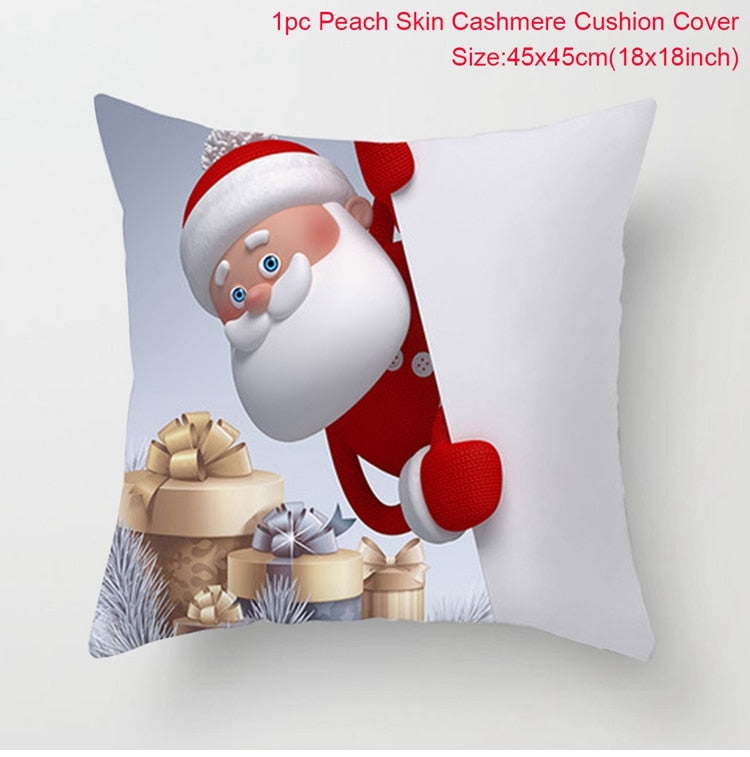 2022 Merry Christmas Cushion Cover Christmas Decorations for Home Christmas Ornaments Xmas Navidad Gifts Happy New Year 2023