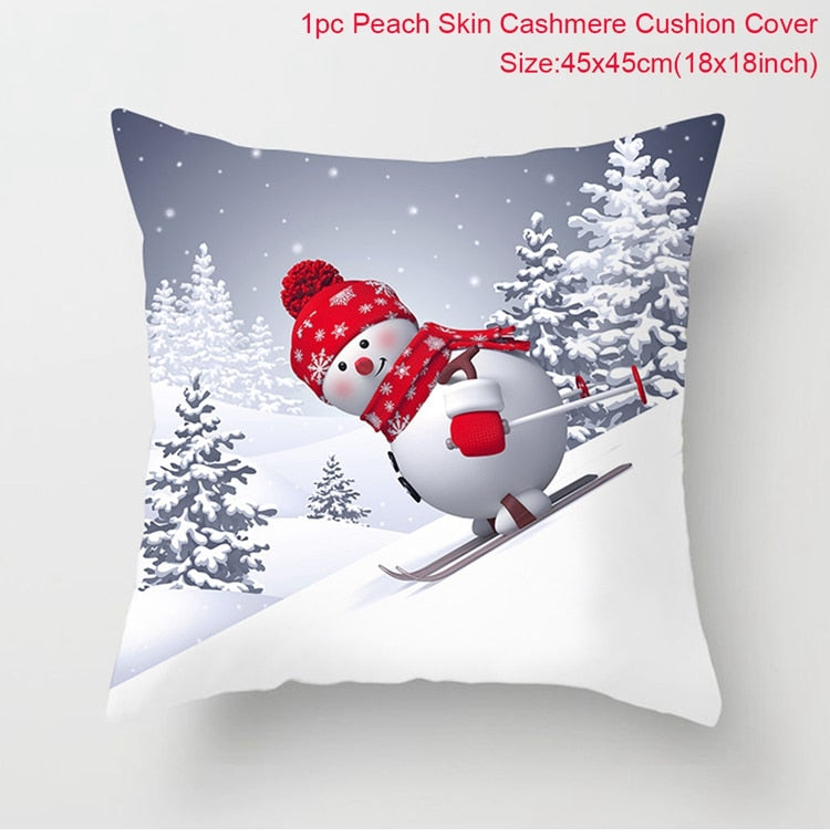 2022 Merry Christmas Cushion Cover Christmas Decorations for Home Christmas Ornaments Xmas Navidad Gifts Happy New Year 2023