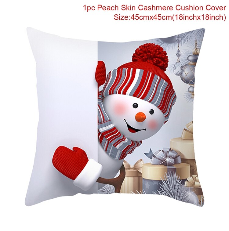 2022 Merry Christmas Cushion Cover Christmas Decorations for Home Christmas Ornaments Xmas Navidad Gifts Happy New Year 2023