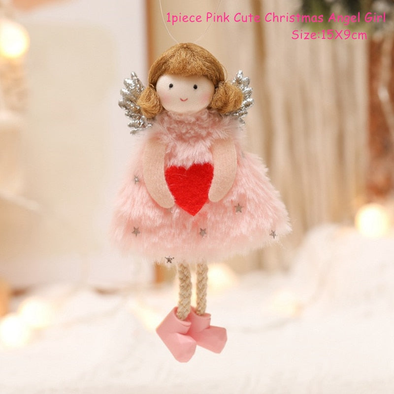 2022 Navidad Xmas Tree Pendant Ornaments 2023 New Year Gifts Christmas Angel Dolls Christmas Decoration for Home Natal Noel Deco