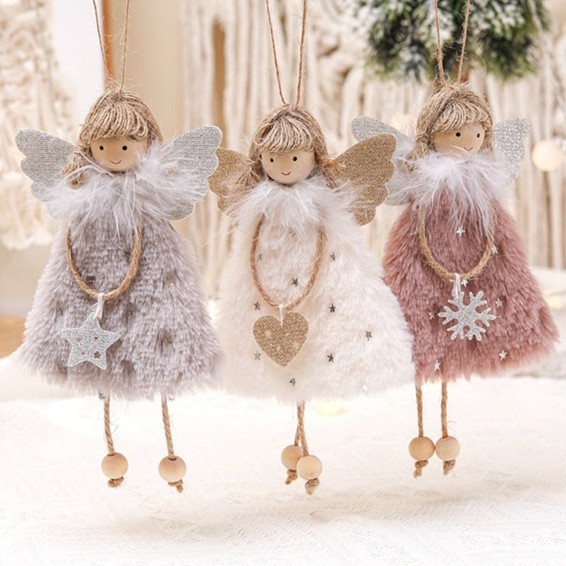 2022 Navidad Xmas Tree Pendant Ornaments 2023 New Year Gifts Christmas Angel Dolls Christmas Decoration for Home Natal Noel Deco