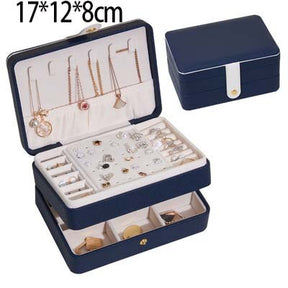 2022 New Double-Layer Velvet Jewelry Box European Jewelry Storage Box Large Space Jewelry Holder Gift Box