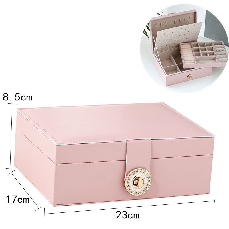 2022 New Double-Layer Velvet Jewelry Box European Jewelry Storage Box Large Space Jewelry Holder Gift Box