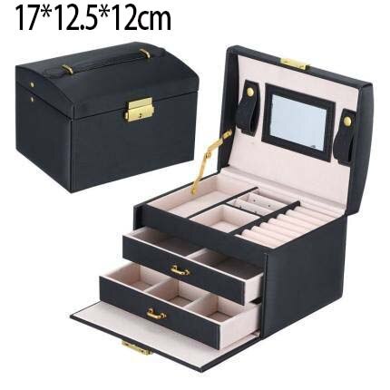 2022 New Double-Layer Velvet Jewelry Box European Jewelry Storage Box Large Space Jewelry Holder Gift Box