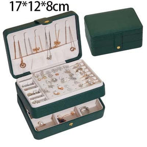 2022 New Double-Layer Velvet Jewelry Box European Jewelry Storage Box Large Space Jewelry Holder Gift Box