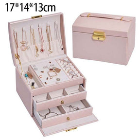 2022 New Double-Layer Velvet Jewelry Box European Jewelry Storage Box Large Space Jewelry Holder Gift Box