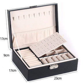 2022 New Double-Layer Velvet Jewelry Box European Jewelry Storage Box Large Space Jewelry Holder Gift Box