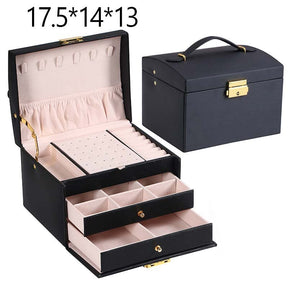 2022 New Double-Layer Velvet Jewelry Box European Jewelry Storage Box Large Space Jewelry Holder Gift Box