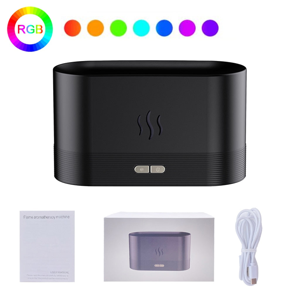 2022 New Flame Air Humidifier USB Aroma Diffuser Room Fragrance Mist Maker Essential Oil Difusors For Home Living Room Office