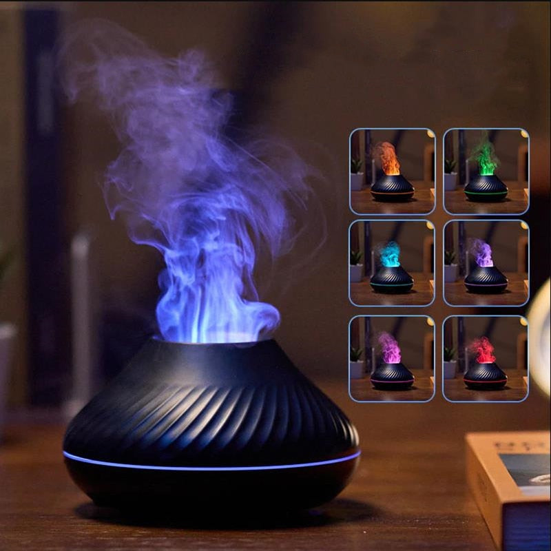2022 New Flame Air Humidifier USB Aroma Diffuser Room Fragrance Mist Maker Essential Oil Difusors For Home Living Room Office