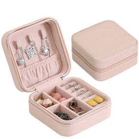 2022 Portable Jewelry Box Jewelry Organizer Display Travel Jewelry Case Boxes Button Leather Storage Zipper Jewelers Joyero