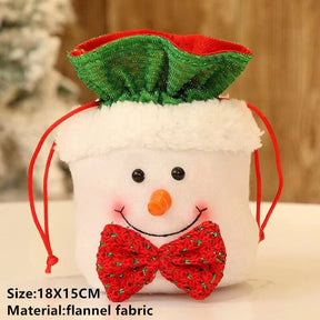 2022 Santa Velvet Gift Bags Christmas Apple Candy Bag Christmas Decorations for Home Navidad Noel Xmas Ornaments New Year 2023
