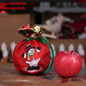 2022 Santa Velvet Gift Bags Christmas Apple Candy Bag Christmas Decorations for Home Navidad Noel Xmas Ornaments New Year 2023