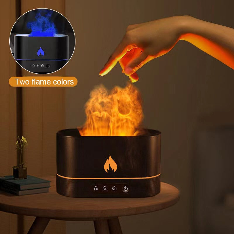 2022 USB Essential Oil Diffuser With Flame Aroma Diffusers Ultrasonic Air Humidifier Home Office Fragrance Sooth Sleep Atomize