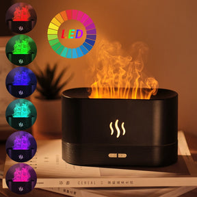2022 USB Essential Oil Diffuser With Flame Aroma Diffusers Ultrasonic Air Humidifier Home Office Fragrance Sooth Sleep Atomize