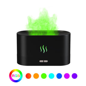 2022 USB Essential Oil Diffuser With Flame Aroma Diffusers Ultrasonic Air Humidifier Home Office Fragrance Sooth Sleep Atomize