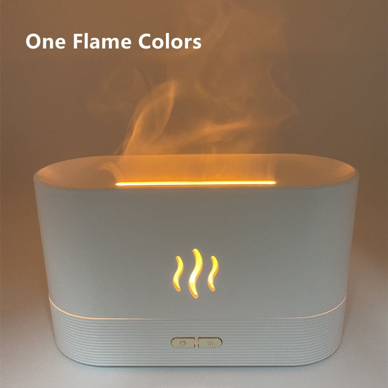 2022 USB Essential Oil Diffuser With Flame Aroma Diffusers Ultrasonic Air Humidifier Home Office Fragrance Sooth Sleep Atomize