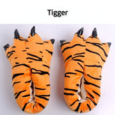 Winter Warm Soft Indoor Floor Slippers Women Men Children Shoes Paw Funny Animal Christmas Monster Dinosaur Claw Plush Home