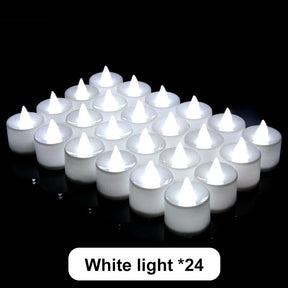 24/48pcs Flameless LED Tealight Electric Fake Candle in Warm White Flickering Bulb Wedding Light Romantic Votive Candles Lights