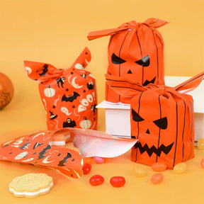 25/50pcs Halloween Candy Bags Pumpkin Bat Snack Biscuit Gift Bag Trick or Treat Kids Favors Halloween Party Decoration Supplies