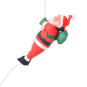 25CM Christmas Santa Claus Climbing on Rope Ladder Xmas Trees Hanging Ornament for Party Door Decor