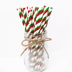 25pcs Christmas Paper Straws Snowflake Drinking Straw Merry Christmas Decorations for Home 2023 Xmas New Year Party Supplies