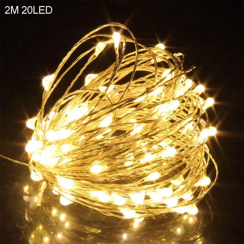 2M 20LED Santa Claus Snowflake LED Light String Christmas Decoration For Home Xmas Tree Ornament 2022 Navidad Kids Gift New Year