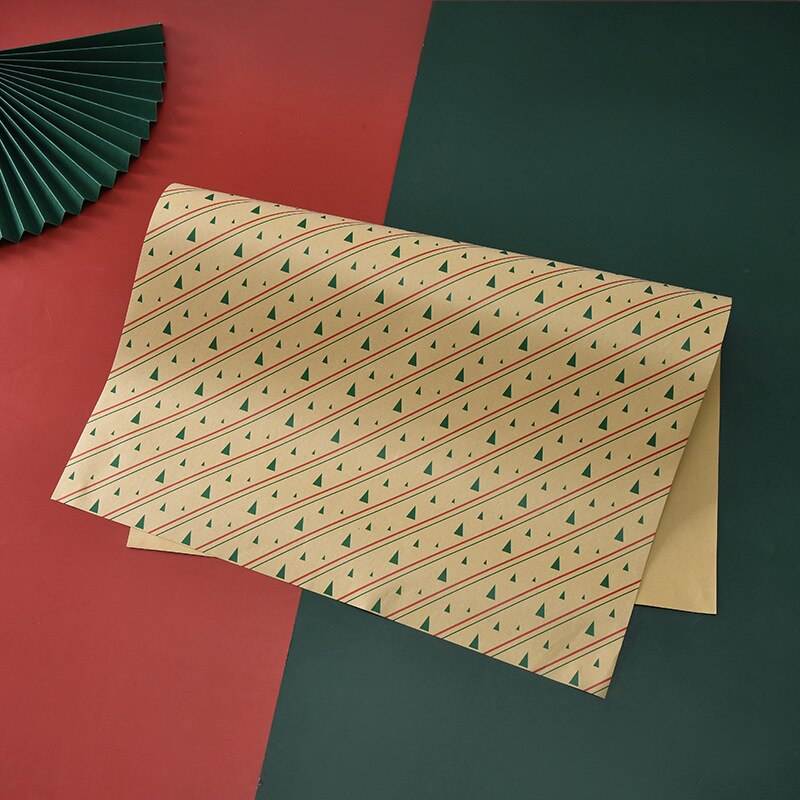 2Pcs/Set 50*70cm christmas gift wrapping paper Thickened Christmas Kraft Paper flower wrapping paper gift box wrapping paper