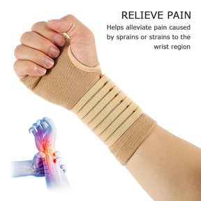 2pcs Elastic Bandage Wrist Guard Support Arthritis Sprain Band Carpal Protector Hand Brace Accessories Sports Safety Wristband