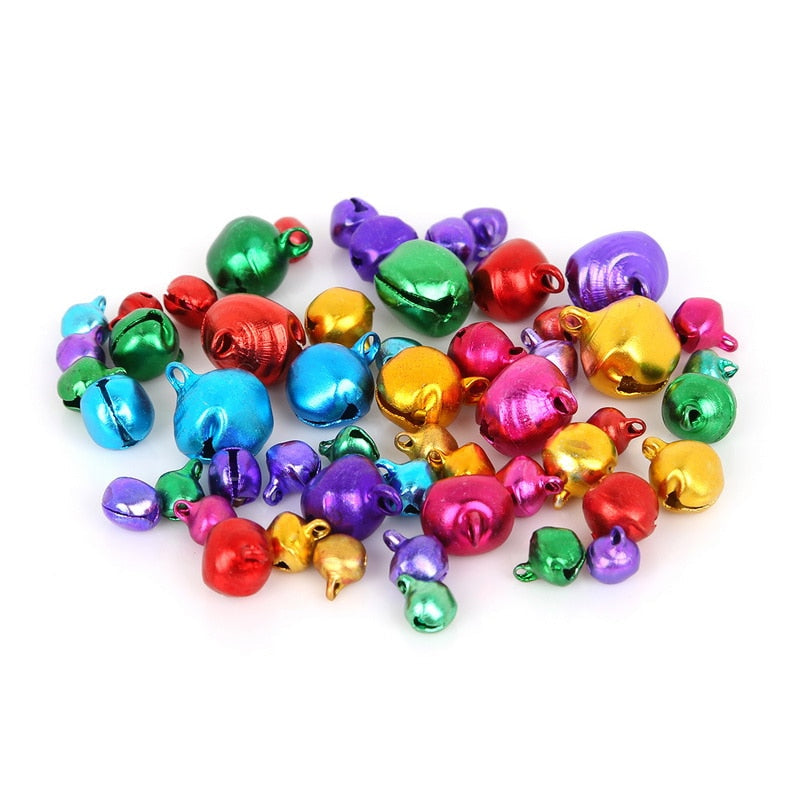 30-200Pcs Jingle Bells Aluminum Loose Beads Small For Festival Party Decoration/Christmas Tree Decoration/DIY Crafts Accessories