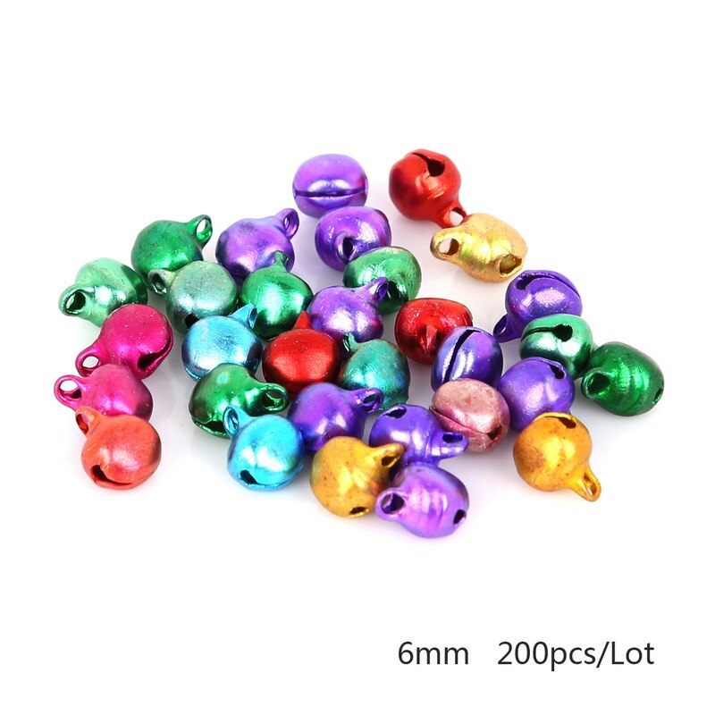 30-200Pcs Jingle Bells Aluminum Loose Beads Small For Festival Party Decoration/Christmas Tree Decoration/DIY Crafts Accessories