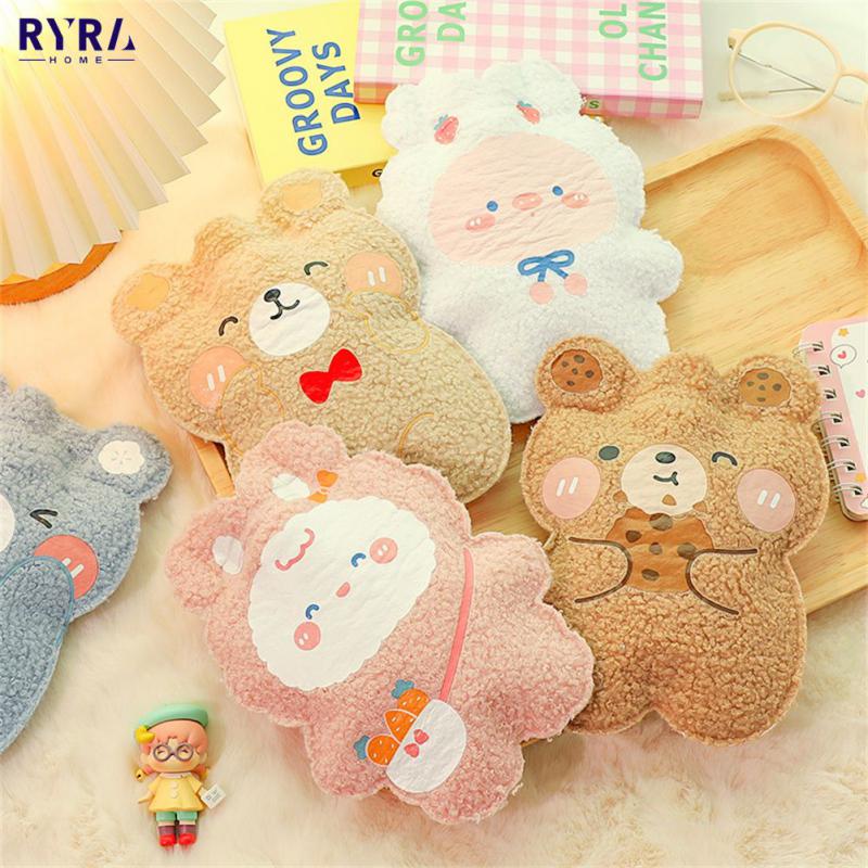 350ml Winter Mini Hand Warming Bag Cartoon Soft Plush Bear Hot Water Bottle Reusable Hot Water Bag Cover Hand Warmer Hot Belly