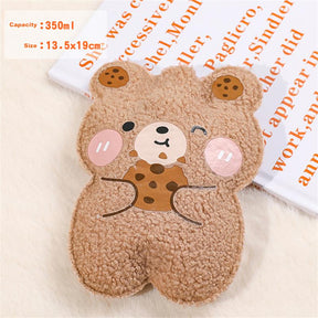 350ml Winter Mini Hand Warming Bag Cartoon Soft Plush Bear Hot Water Bottle Reusable Hot Water Bag Cover Hand Warmer Hot Belly