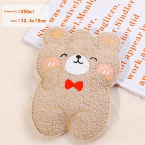 350ml Winter Mini Hand Warming Bag Cartoon Soft Plush Bear Hot Water Bottle Reusable Hot Water Bag Cover Hand Warmer Hot Belly