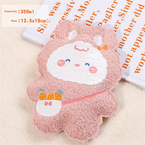 350ml Winter Mini Hand Warming Bag Cartoon Soft Plush Bear Hot Water Bottle Reusable Hot Water Bag Cover Hand Warmer Hot Belly